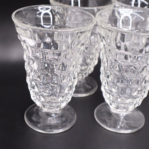 Fostoria American Clear Glass 5 3/4” Footed Ice Tea Flared side set of 4 vtg - Picture 3 of 12